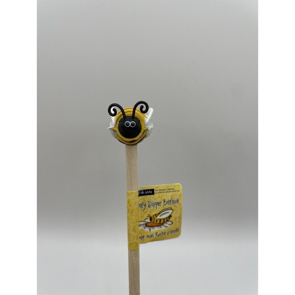 The Lifestyles Collection Bee Honey Dipper Beehive Holder + 10 Wood Dippers Bsh - Picture 9 of 16